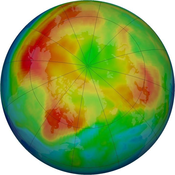 Arctic ozone map for 06 February 1999